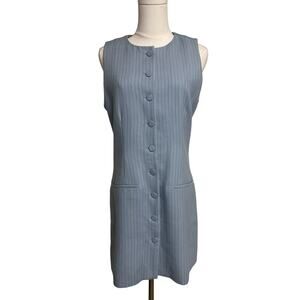 Abercrombie & Fitch Blue Pinstripe Shift Dress Size Small Sleeveless Old Money
